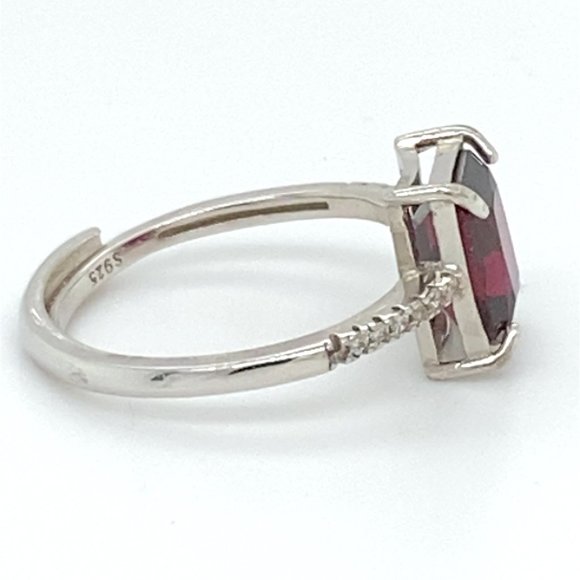 Pyrope Garnet 2.50ct Platinum Finish Solid 925 Sterling Silver Ring - Picture 4 of 7
